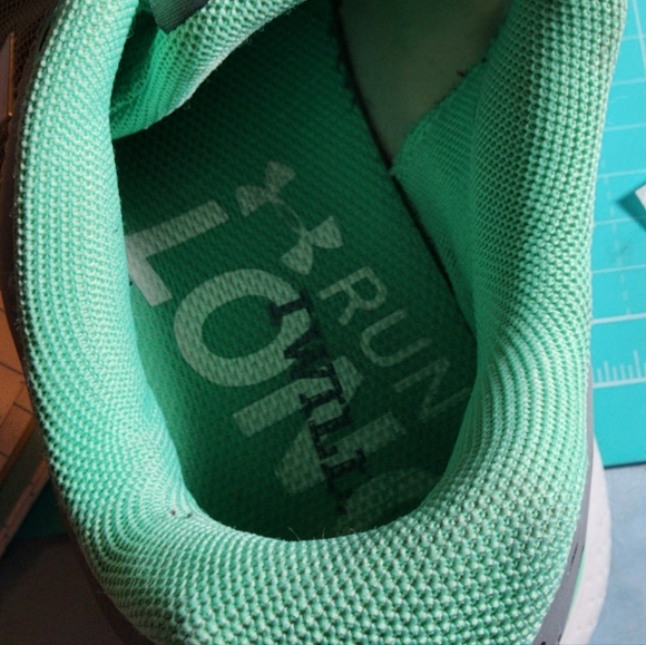 Under Armour WOMENS Gray Green Lace Up I Will Run Long Running Shoes Sneakers 9 - Picture 6 of 8